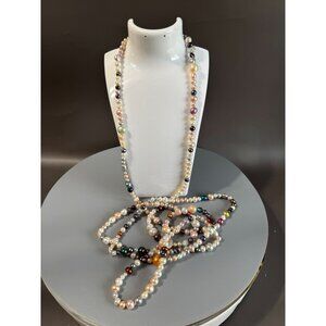 72" Multicolor Baroque Cultured Freshwater Pearl Endless Rope Necklace